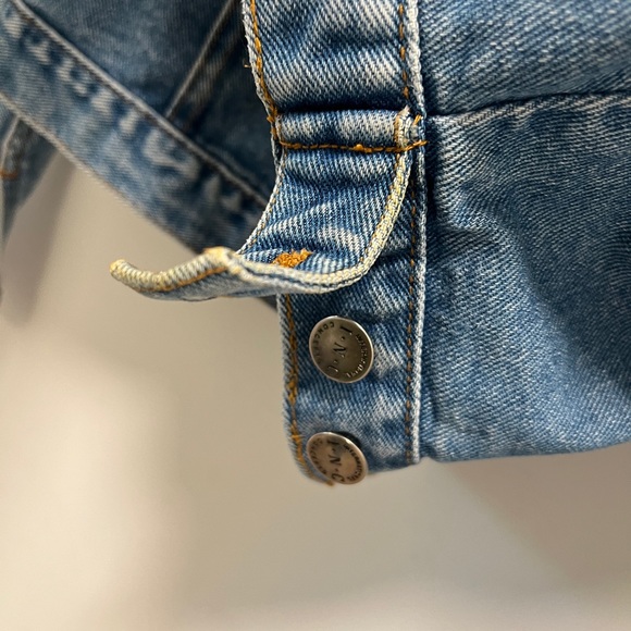 INC Blue Jean Jacket 80s Style SzL - Picture 3 of 5